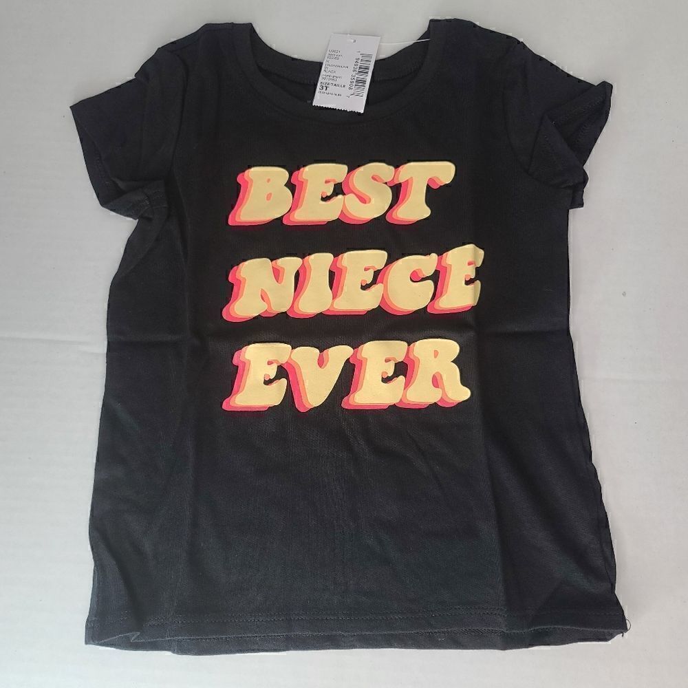 3T Best Niece Ever Tee Toddler Girl Family Glitter